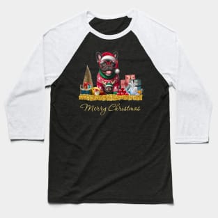 Merry Christmas French Bulldog Baseball T-Shirt